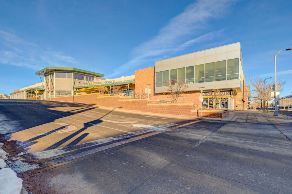Exterior of a Whole Foods Market as seen from across the street,