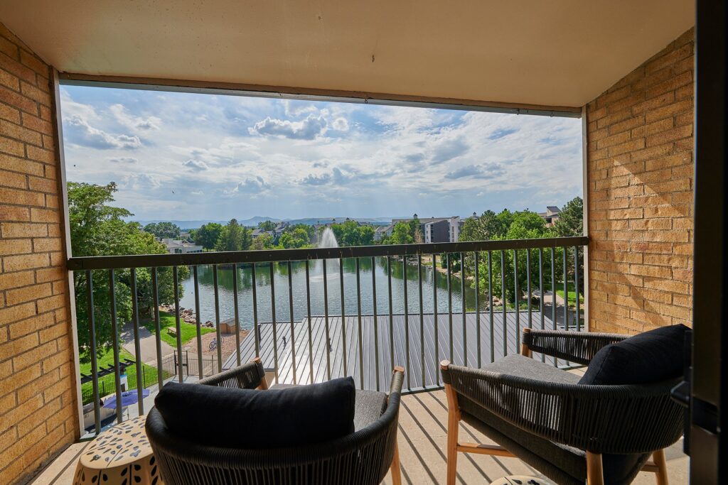 Private balcony overlooking the lake